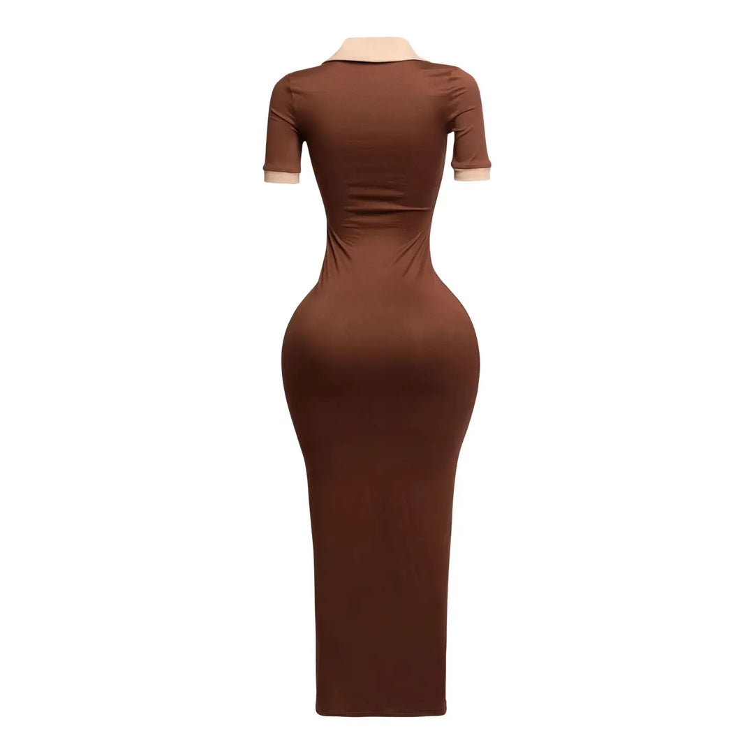 Serenity Bodycon Dress Brown